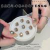 Arte de Unhas Acabada Estilo Ovo de Pombo com Pedrarias de Diamante Grandes, Decorações de Pilha de Diamantes e Bolas de Diamante Deslumbrantes para Unhas