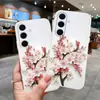 Adecuado para funda de teléfono S25ULTRA TPU suave A54 A17 flor de cerezo rosa S26PLUS A90 cubierta protectora A07