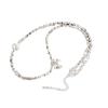 Collar de perlas dulces frescas con lazo plata 925 plata rota irregular cadena clavícula nicho collar de alta gama