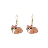 Aretes Divertidos Transfronterizos de Gatito Lindo de Dibujos Animados Aretes Creativos Atmosféricos Aretes de Animales Japoneses y Coreanos Venta al por Mayor Europea y Americana