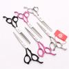 Tijeras profesionales para corte de cabello Dragón Púrpura de 6 pulgadas elásticas con mango antideslizante de pintura Negro/polvo/plata tijeras de peluquería de corte plano dentadas para entresacar