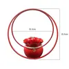 Soporte de Flores de Hierro, Cesta de Flores Moderna Estilo Chino Nuevo, Adecuado para Regalar y Arreglos Florales, Diseño de Doble Anillo, Adecuado para Exhibición en Casa y Exhibición de Arte Floral