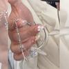 Pulseira de laço de zircônia estilo coreano que combina com tudo, feminina, nicho de luxo leve, estilo socialite de alta classe, temperamento, joia de mão