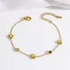 Pulsera de Acero de Titanio para Mujer Color Cereza Pulsera de Pegamento Nueva Transfronteriza Dulce Fresca Dopamina Pulsera de Temperamento Joyería