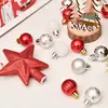 Decoração de Natal 30 3cm Bola de Natal Estrela para o topo da árvore Laço Embalagem de caixa de presente Pingente de decoração de árvore de Natal