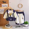 Conjunto de Uniforme de Beisebol Infantil para Primavera e Outono, Conjunto Casual de Moletom de Três Peças para Meninos, Roupa Esportiva Estilosa para Bebês