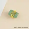 Colgante de Aventurina Natural Gota Pequeña Pulsera de Jade Bambú Accesorio Hebilla de Seguridad Piezas para DIY