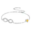 Pulseira da Sorte Infinito Amor Pedra de Nascimento Luxo Leve para Mulheres, Design de Nicho, Pulseira da Moda e Clareadora da Pele, Presente de Aniversário para Namorada