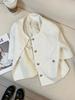 Blazer Beige de Manga Corta Estilo Chanel para Mujer, Modelo Delgado, Nuevo Estilo 2026, Elegante Top Francés de Alta Gama Estilo Maduro