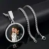 Porta-Retrato Hip-Hop Europeu e Americano Transfronteiriço Marca Tendência Redondo Personalizado Colar Masculino Foto Colar Colar Personalizado