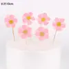 Paquete de 10 bolas de pelo para decorar tartas de cumpleaños, nubes, luna roja enchufable, nubes blancas, adornos de arcoíris para tartas, banderas.