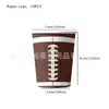 Suministros para Fiesta Infantil de Rugby Super Bowl Transfronterizos Vajilla Mantel Bandeja de Papel Pancarta Decoración Triangular