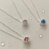 Collar Colgante de Corazón Chapado en Plata Gruesa de Cobre Blanco para Mujer, Moda Estilo Coreano Elegante Cadena de Clavícula Forma de Corazón Cadena de Clavícula Ins