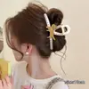 Pinza para el pelo grande de lunares estilo coreano para cabello grueso, pinza de tiburón dulce y elegante para la parte trasera de la cabeza, accesorio para el cabello de alta gama y exquisito