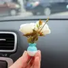 Internet Celebrant Fresh Vaso Flor Casa de Bonecas Mini Simulação Interior Do Carro Console Central Decoração Enfeites de Carro Espelho Cruzado