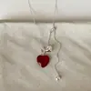 Versátil para el Viaje Color Amor Tirar Collar Largo Simple Temperamento Único Personalidad Única Moda Accesorios para Colgar en el Cuello para Mujer