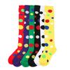 Calcetines de payaso de lunares de tubo largo para halloween transfronterizos calcetines de lunares hasta la rodilla de actuación de fiesta de carnaval festival europeos y americanos