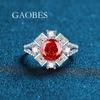 Princesa Vento Redondo S925 Sterling Silver Ice Flower Cut Pink Padma Red Sea Blue Anel Feminino