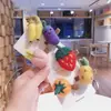 Pinza para el pelo de fieltro de color tridimensional de dibujos animados lindos estilo coreano para niñas, pinza BB, accesorio para el pelo de fruta de celebridad de internet, cuerda para el pelo nueva de otoño e invierno