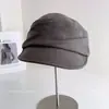 Sombrero de Equitación Plegado Elegante de Mezcla de Tencel para Mujer, Nueva Gorra de Béisbol Versátil Vintage de Otoño, Gorra de Boina Elegante de Moda