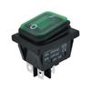Interruptor KCD4 de alta corriente impermeable 4 pines 2 velocidades interruptor de barco sin luz certificación TUV panel verde esmerilado