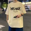 Camiseta de Manga Curta para Homem, Novo Estilo Verão 2026, Marca Americana de Moda High Street, Camiseta Estampada de Manga Meia-Manga Solta de Tecido Pesado para Meninos