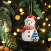 2026 Nuevo Producto Transfronterizo Acrílico Plano Lindo Dibujo Animado Muñeco de Nieve Navideño Colgante Árbol de Navidad Pequeño Adorno Colgante Regalo