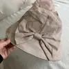 Sombrero de Pescador Beige Ligero para Primavera y Verano con Lazo para Mujer Transpirable con Protección Solar Plegable Elegante para Mostrar el Rostro Moderno