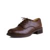 2026 Nuevo Estilo Zapatos de Cuero Hechos a Mano de Piel de Vaca Estilo Británico Puntera Redonda para Mujer con Cordones, Primavera y Otoño Piel Genuina Tacón Grueso Zapatos de Salón