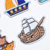 Parche de tela con diseño de insignia de la serie Sailing, con procesamiento creativo de bordado por computadora, para gorras, zapatos y sombreros.