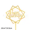 Decoración Acrílica Grande para Pastel Transfronteriza con Texto en Inglés Feliz Cumpleaños Inserto para Pastel Suministros para Fiestas Fabricante