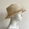 Sombrero de Paja para Mujer, Sombrero de Sol de Verano, Sombrero con Velillo Versátil Casual Estilo Coreano, Sombrero de Sol para Protección Solar al Aire Libre, Sombrero de Playa