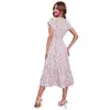 Vestido casual de verano con estampado para mujer, europeo y americano, 2023, nuevo en Amazon, de gasa, con mangas, falda de playa para vacaciones
