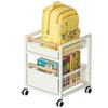 Estante de Armazenamento para Mochila Escolar Estante de Armazenamento para Livros Carrinho Móvel Doméstico para Mochila Escolar Artefato Debaixo da Mesa Estante com Rodinhas Armário