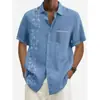 Moda Masculina Transfronteriza Tendencia Verano Camisa de Manga Corta Estilo Hawaiano Camisa Cardigan Casual Holgada Impresa en 3D