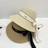 Sombrero de Paja para Mujer Verano 2025 Nuevo Sombrero de Pescador de Paja con Lazo Viaje Vacaciones Playa Protector Solar Sombrero de Playa