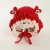 Gorro de Bebé Otoño Invierno Dulce Lazo Gorro con Protección para Orejas Gorro de Princesa Tejido Gorro de Lana Cálido a Prueba de Viento para Bebé Niña