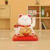 Enfeites de Gato da Sorte Automáticos Solares com Mão Acenando Decoração de Carro Enfeites de Abertura Presente Criativo Enfeites