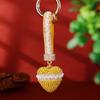 Chaveiro de Carro Amor Pérola Diamante Corda de Diamante Pêssego Metal Pingente de Bolsa Feminina Anel de Chaveiro Cruzado Acessórios
