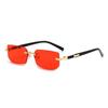 Nuevas Gafas de Sol de Moda Sin Montura Gafas de Sol Europeas y Americanas de Borde Cortado a la Moda Gafas de Sol Personalizadas de Color Gelatina Gafas de Sol Sin Montura