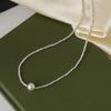 Collar de Perlas Grises y Cuentas Plateadas Pequeñas para Mujer, Cadena para Clavícula con Colgante de Lujo Ligero de Nicho, Nuevo Modelo 2024