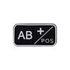 Parche de Goma con Insignia de Tipo de Sangre 3D de PVC A B O AB POS Pegatina de Moral Insignia con Gancho de Velcro en stock