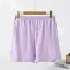 Dropshipping Estilo Nuevo Pantalones Cortos de Verano para Mujer de Algodón Puro, Delgados de Color Sólido, Corte Holgado, Se Pueden Usar Afuera, Pantalones de Dormir de Algodón para Casa