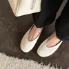 Zapatos planos bajos minimalistas de tres colores, zapatos de abuela de cuero genuino, nuevos zapatos de mujer estilo ballet de piel de vaca de capa superior, zapatos de bruja