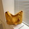 2025 Nova Bolsa Transversal Simples de Tecido Estilo Japonês Cor Sólida para Ombro Único Bolsa Feminina para Celular Moda Bolsa Feminina Grande Capacidade