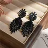 Pendientes de Botón Exagerados con Pedrería Irregular Colgantes Europeos y Americanos Pendientes de Diseño Sencillo Retro de Nicho Adornos para Orejas de Lujo Ligero Sensación de Alta Gama