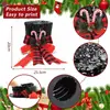 Chapéu Decorativo Árvore de Natal Transfronteiriço com Laço de Lantejoulas Pretas Estrela de Ponta de Árvore Dobrável Decoração de Festa de Feriado