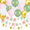 Set de Arco de Globos de 19 Piezas Banderín de Feliz Cumpleaños Adecuado para Decoración de Fiesta de Cumpleaños