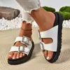 Sandalias con Hebilla de Pedrería de Estilo Europeo y Americano Transfronterizas de Suela Gruesa Verano 2026 Playa Comercio Exterior Talla Grande Zapatos para Mujer