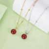 Collar de Plata S925 Nicho Estilo Nacional Ágata Roja Natural para Mujer Nuevo Estilo Chino Cadena Clavícula Jade Pequeño Joyería Fina Venta al por Mayor